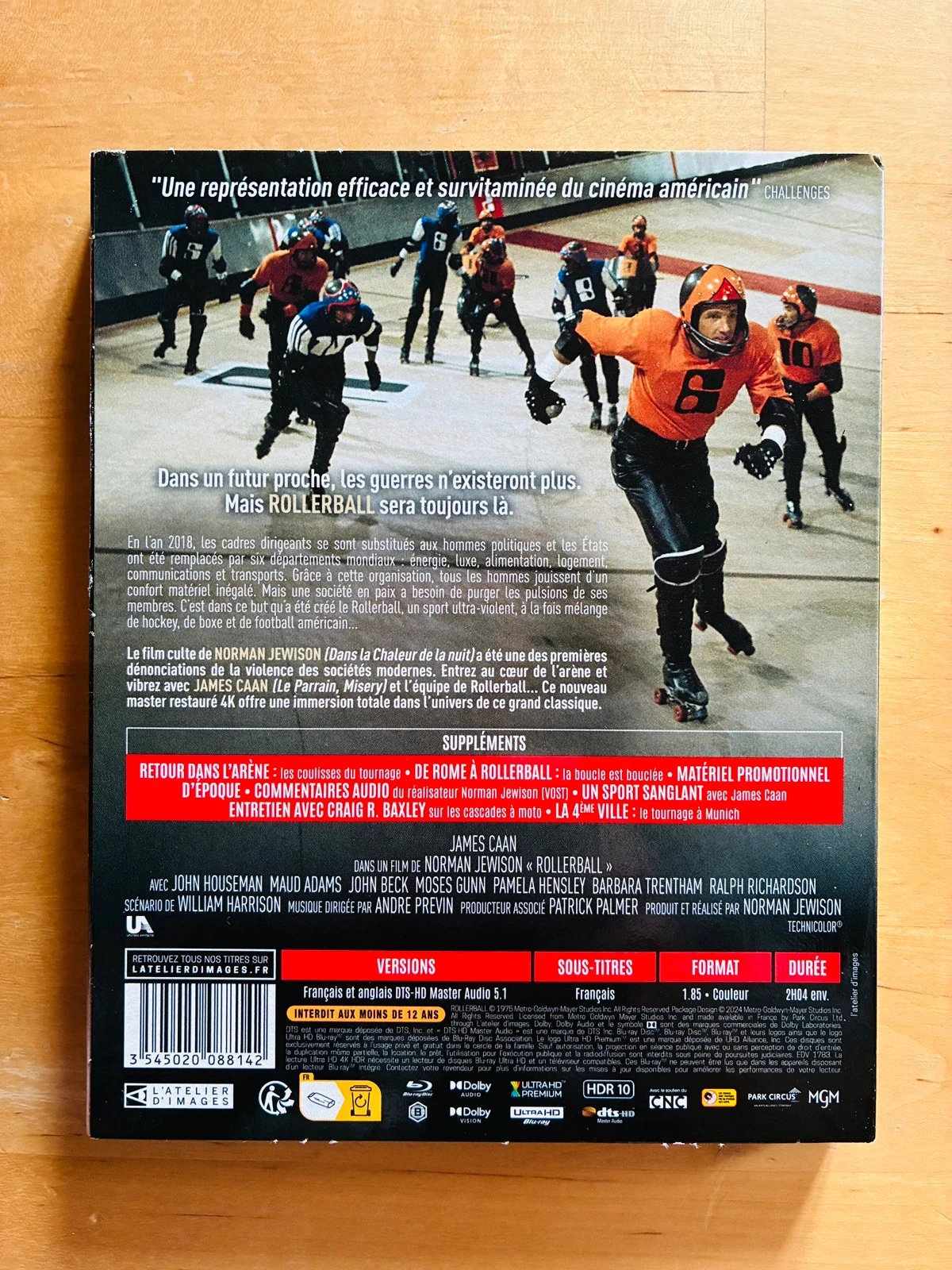 Combo 4K Blu-ray Rollerball de Norman Jewison. – photo 2